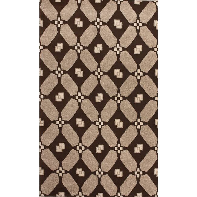 Nuloom Geometric Hand-knotted Napalese New Zealand Wool Area Rug (7'6 x 9'6) - 7'6" x 9'6"