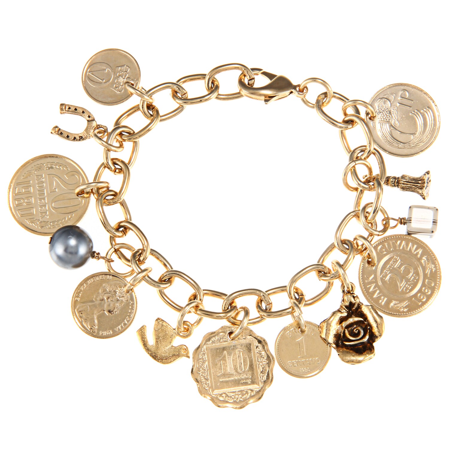 bracelet with coin charm