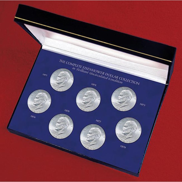 American Coin Treasures Complete Seven-piece Eisenhower Dollar Collection with Collector Case