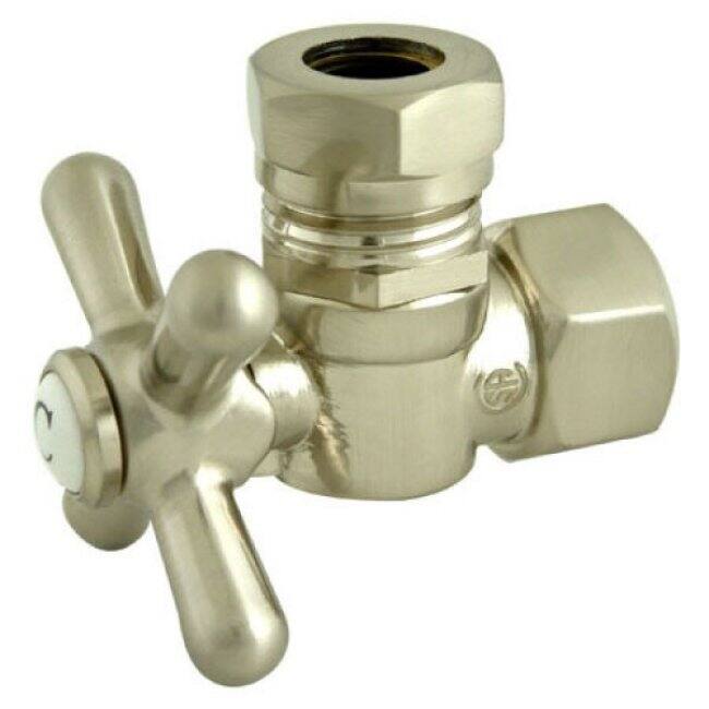 Kingston Brass Satin Nickel Cross Handle Angle Stop