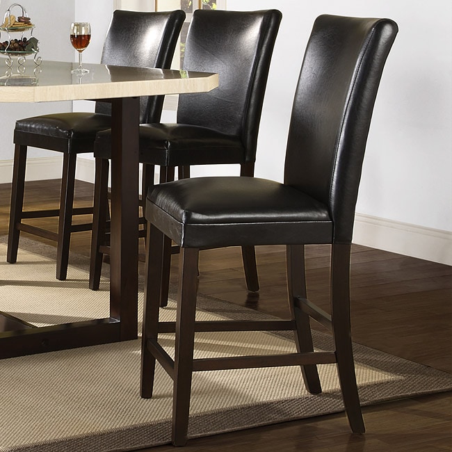 Jeremy Dark Brown Faux Leather Modern Counter Stool (set Of 2)