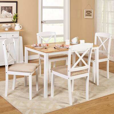 Simple Living White 5-piece Crossback Dining Set