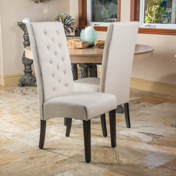 Shop Tall-back Natural Fabric Dining Chair (Set of 2) by ... on {keyword}