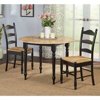 Shop White 3-piece Dining Set Drop Leaf Table - Free Shipping Today ...