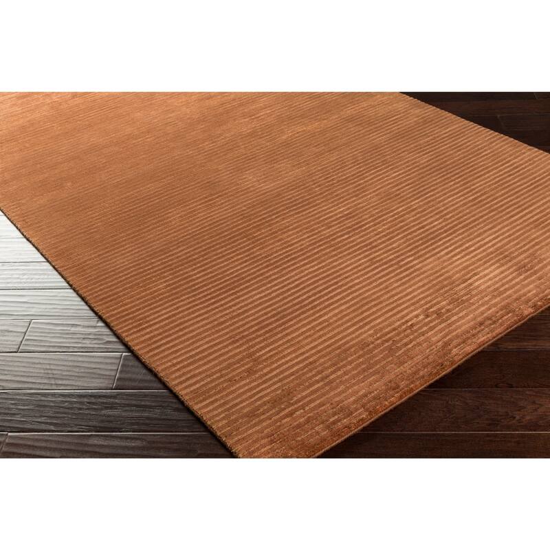 Hand-knotted Solid Brown Lawton Semi-worsted New Zealand Wool Area Rug - 8' x 11' - 8' x 11'