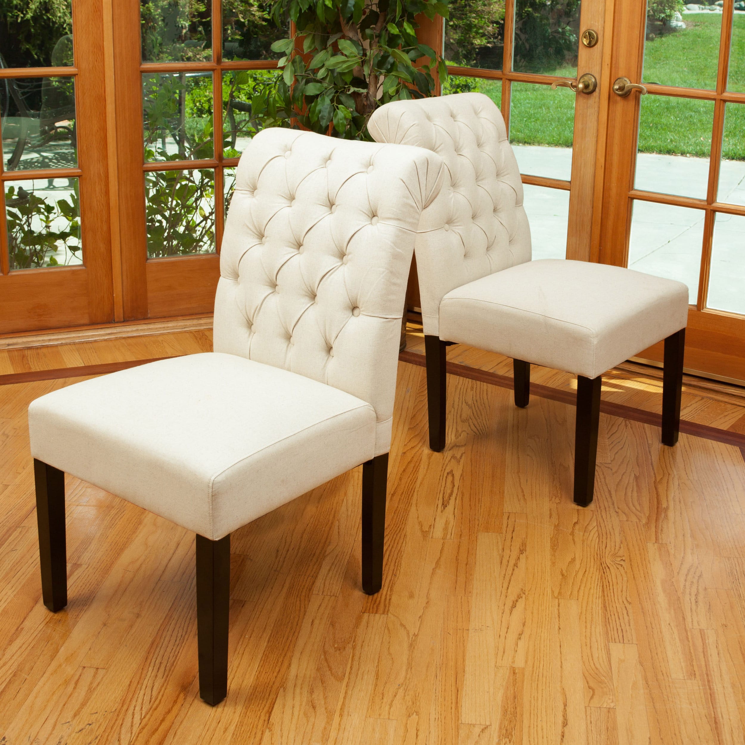 Christopher Knight Home Ivory Fabric Dining Chairs (set Of 2)