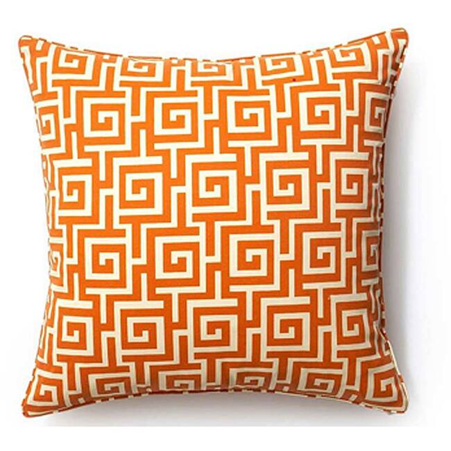 Jiti Orange Puzzle Geometric Outdoor Sunbrella Decorative Pillow - 20 x 20 - 20 x 20