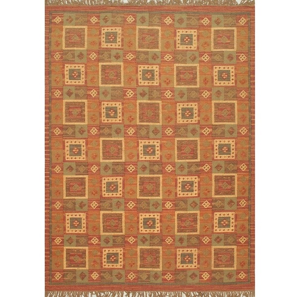 Hand woven Palas Aydin Kilim Brown Wool Rug (8' x 11') INSTEN 7x9   10x14 Rugs