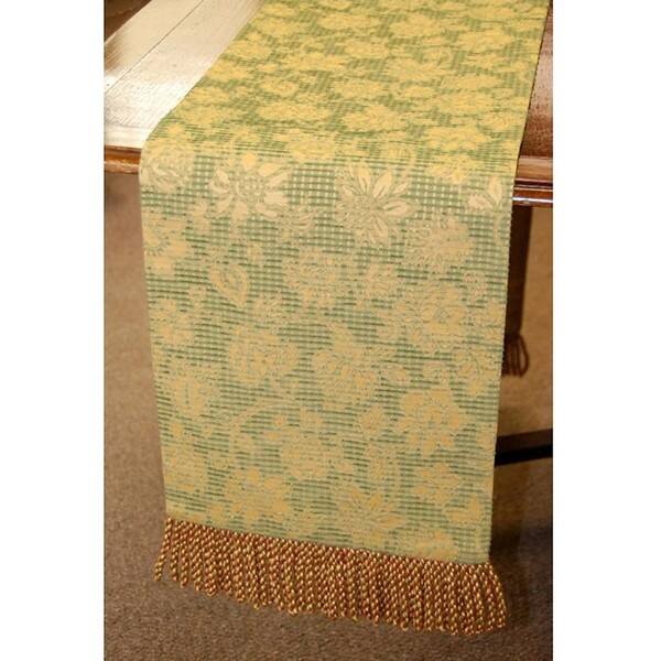 Corona Decor European Woven Floral 84inch Table Runner Bed Bath