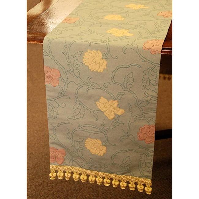 Corona Decor Blue, Rose and Cream Italian Table Runner