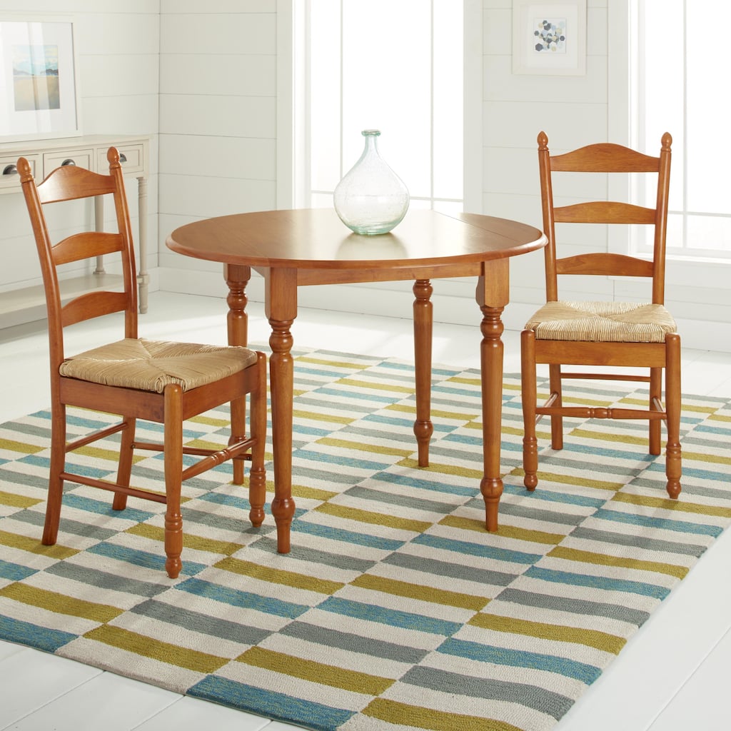 Simple Living Wood and Rush 3-piece Ladderback Dining Set