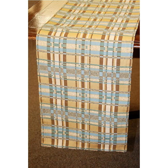 Corona Decor Italian Plaid Woven 70-inch Table Runner