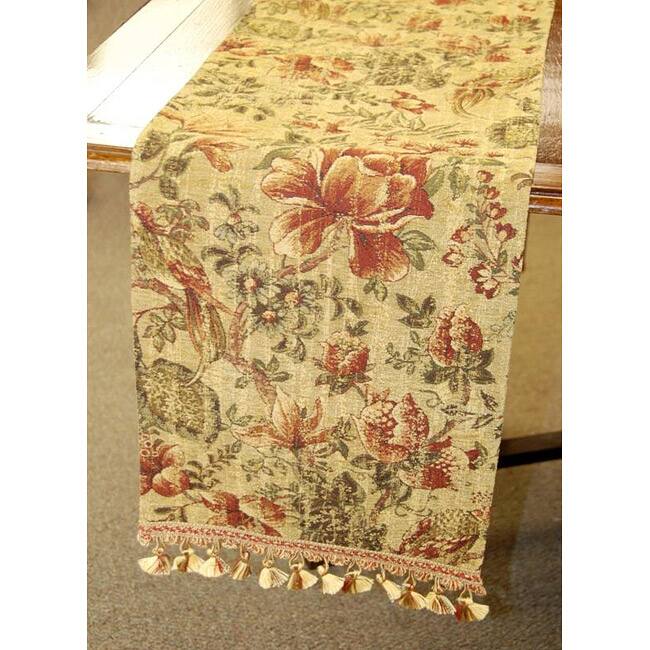 Corona Decor Italian-Style Multicolored Floral-Motif 70-Inch Table Runner