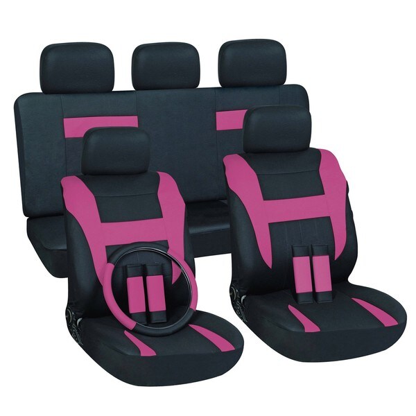 Pink 16-piece Car Seat Cover Set - 13716947 - Overstock.com Shopping