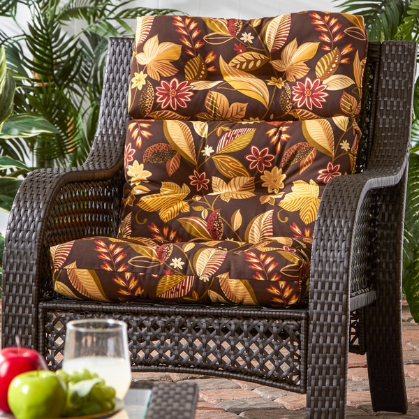 Greendale Home Fashions Timberland Outdoor High Back Chair Cushion ...