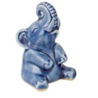 Handmade Happy Elephants in Blue Celadon Handmade Artisan Animal Figurine (Set of 2) (Thailand)