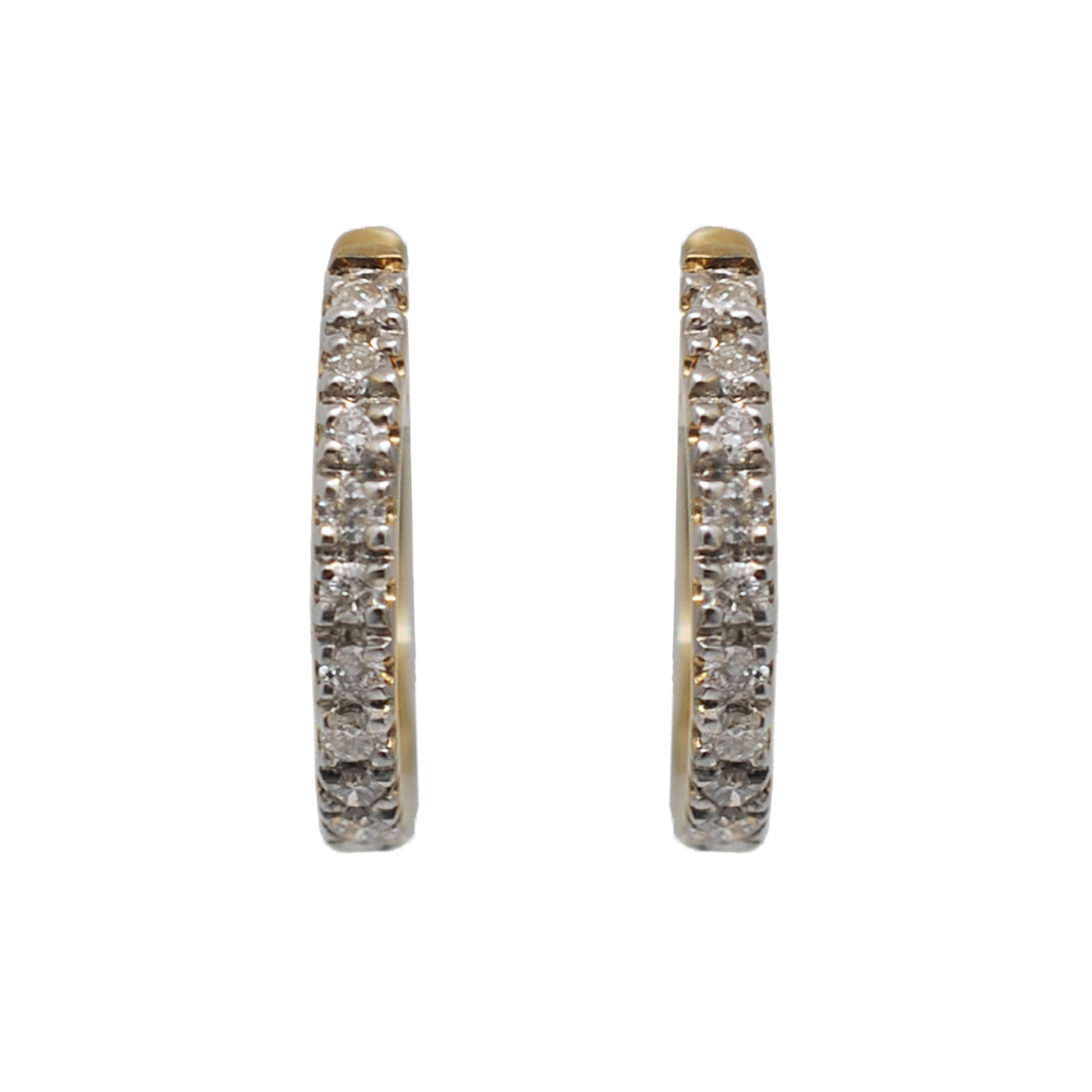 Kabella 14k Gold 1 6ctw Tiny 12mm Diamond Small Hoop Earrings White H I Kabella 14k Gold 1 6ctw Tiny 12mm Diamond Small Hoop Earrings White H I