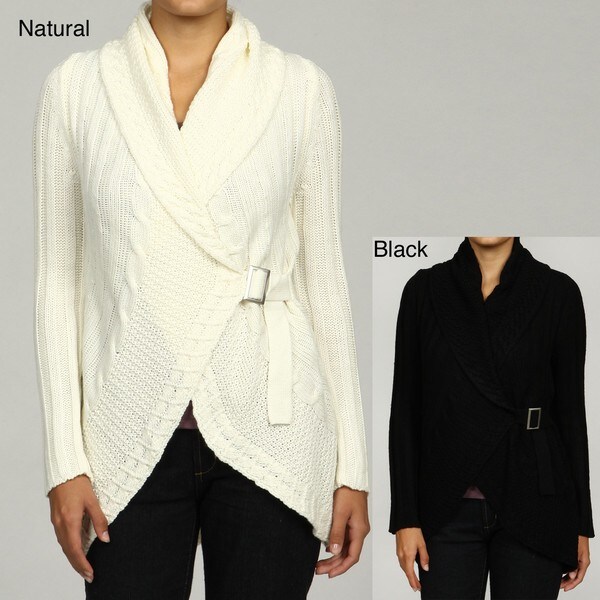 Shop RXB Women's Cable Knit Wrap Sweater Free Shipping Today