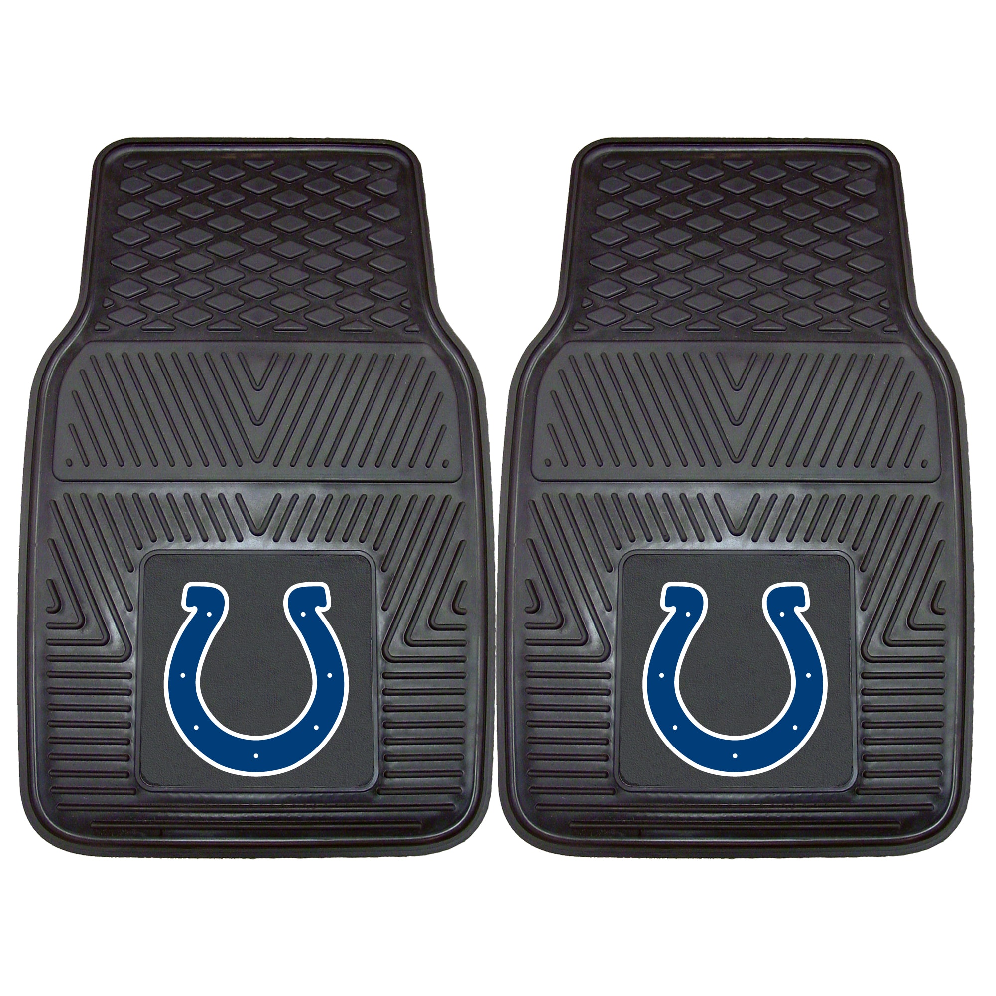 Fanmats Indianapolis Colts 2 piece Vinyl Car Mats (100 percent vinylDimensions 27 inches high x 18 inches wideType of car Universal)