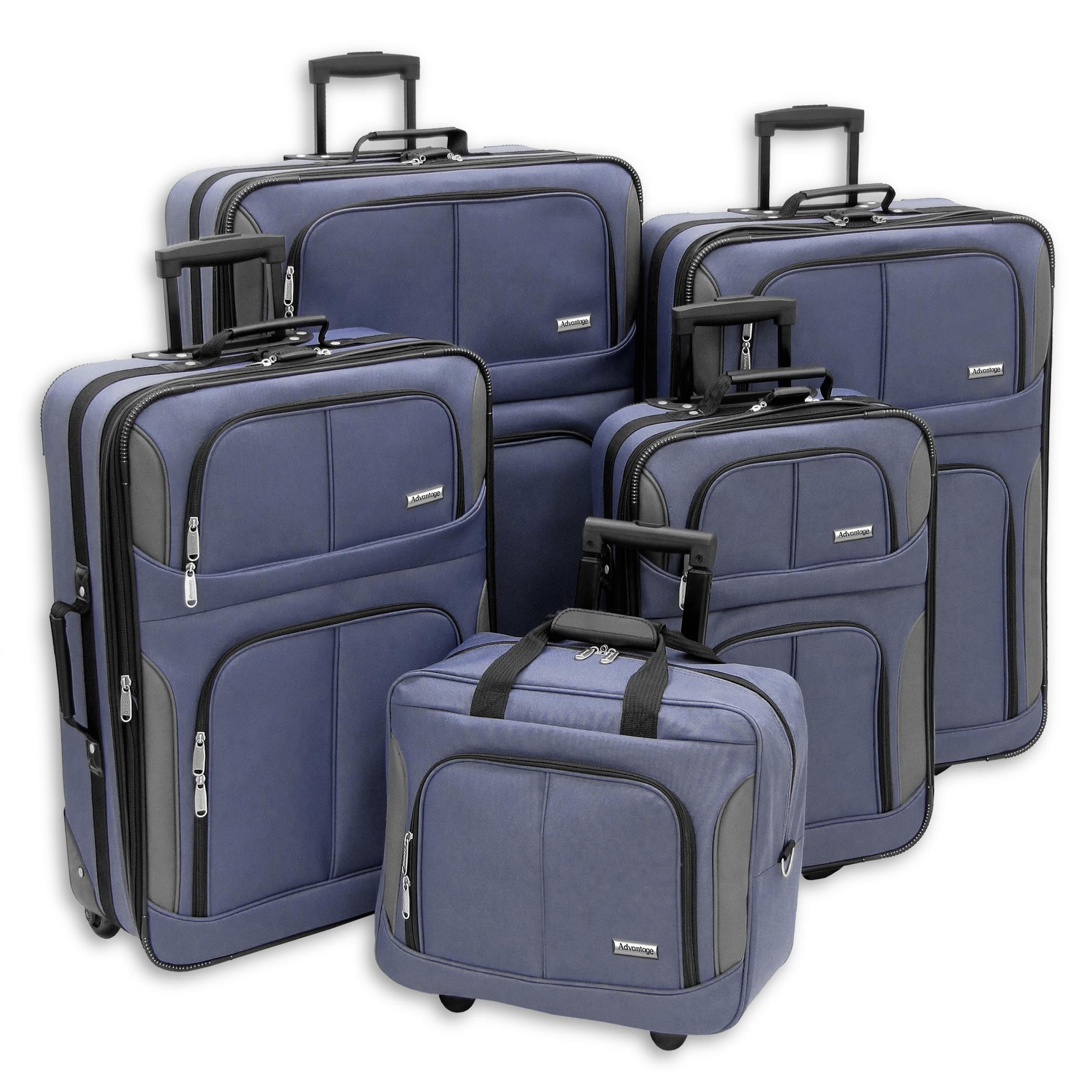 bob mackie expandable 5 piece luggage