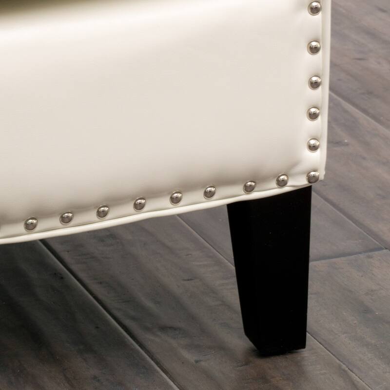 Austin Ivory Bonded Leather Club Chair by Christopher Knight Home