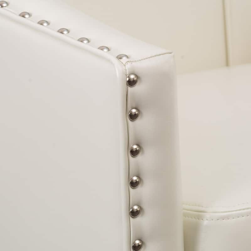 Austin Ivory Bonded Leather Club Chair by Christopher Knight Home