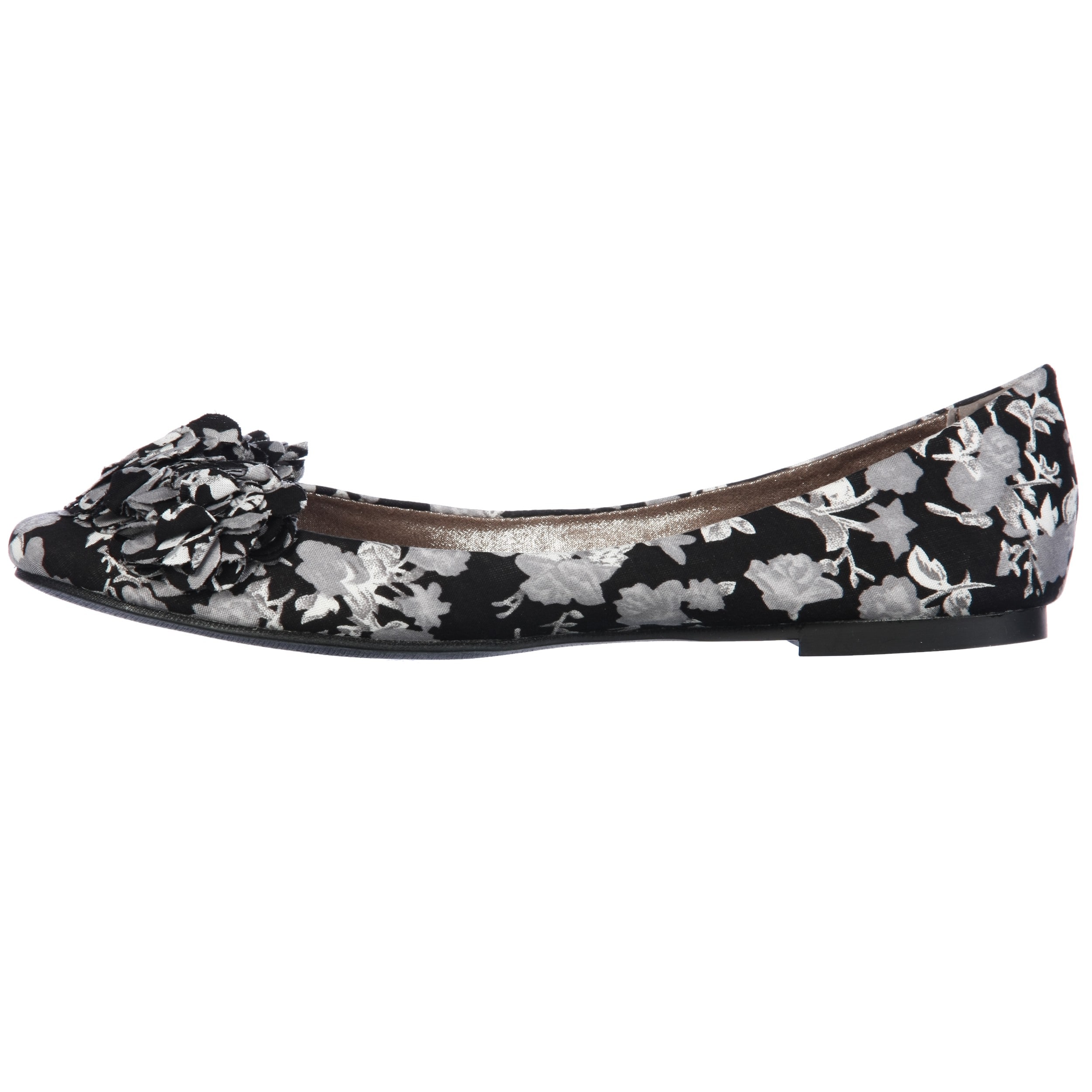 white floral flats