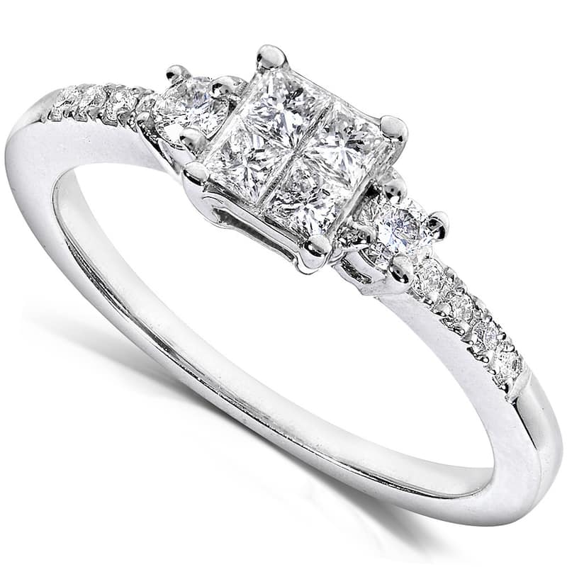 Annello by Kobelli 14k White Gold 3/8ct TDW Diamond Engagement Ring