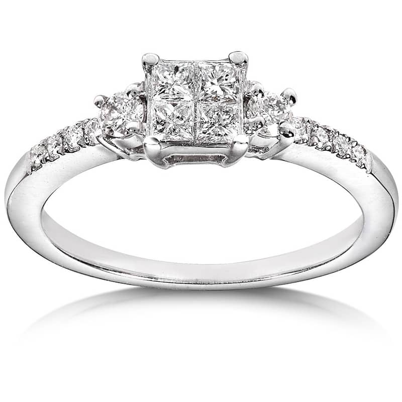 Annello by Kobelli 14k White Gold 3/8ct TDW Diamond Engagement Ring