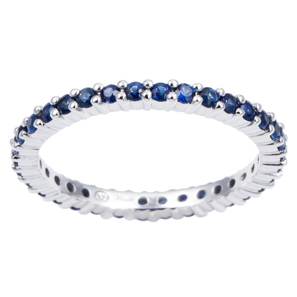 Beverly Hills Charm 10k Gold Genuine Sapphire, Ruby and Emerlad Stackable Eternity Band Ring