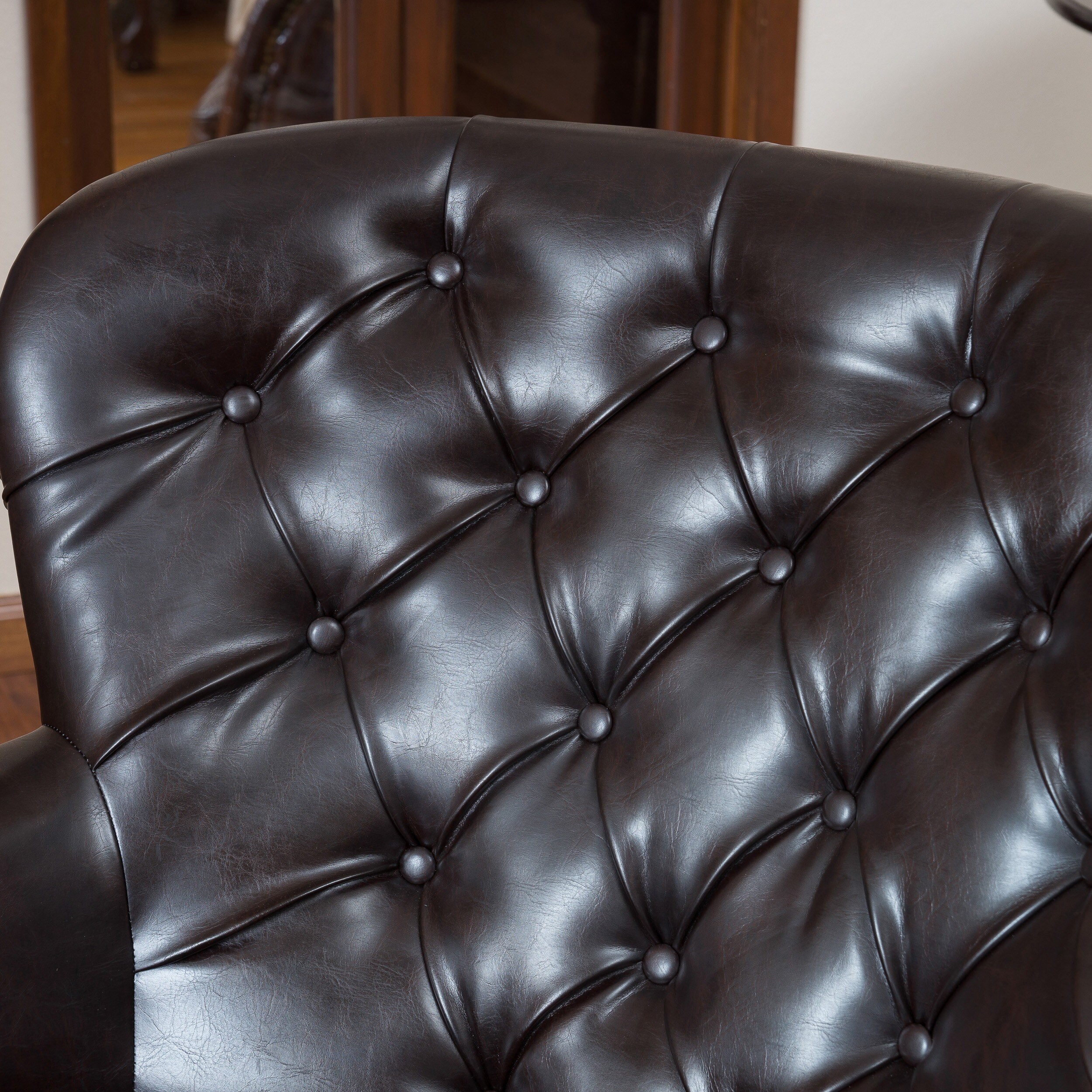 christopher knight home tafton tufted brown leather club chair