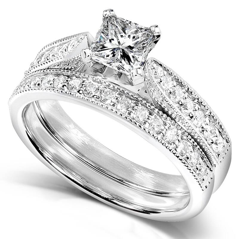 Annello by Kobelli 14k Gold 4/5ct TDW Diamond Bridal Ring Set