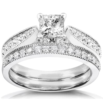 Annello by Kobelli 14k Gold 4/5ct TDW Diamond Bridal Ring Set