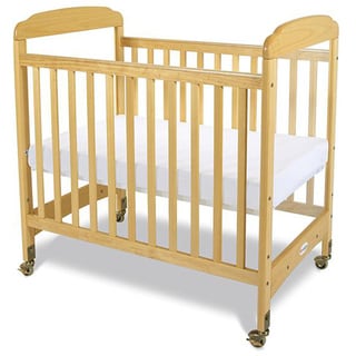 Foundations Serenity Clearview Natural Hardwood Compact Crib with Mattress