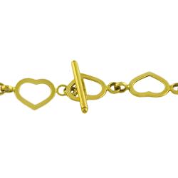Fremada 14k Yellow Gold Heart-Link Toggle Necklace
