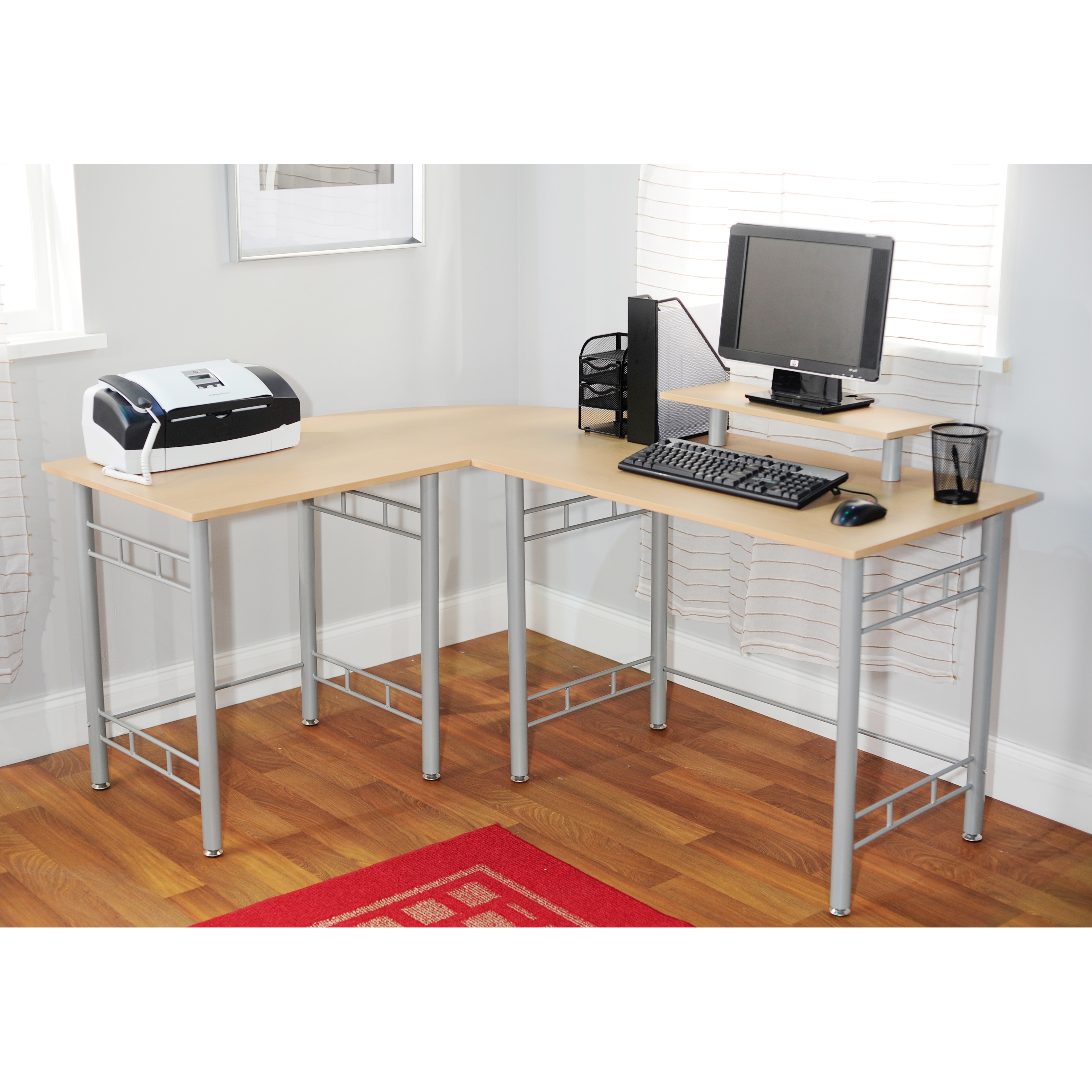 Simple Living L-shaped Natural Computer Desk - Free ...