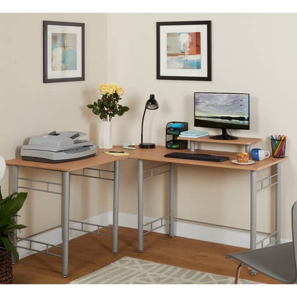 Shop Simple Living L Shaped Natural Computer Desk Overstock