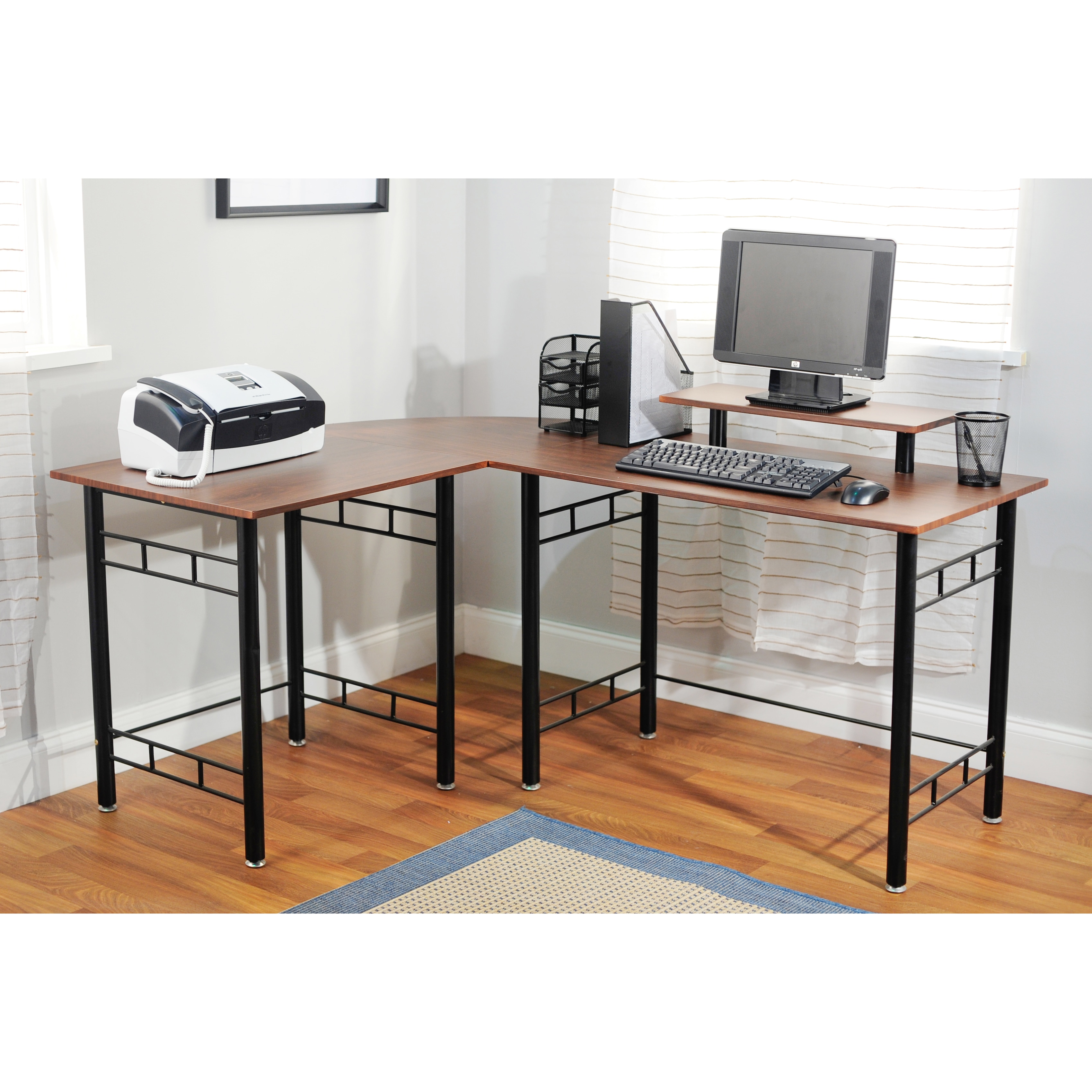 Simple Living L-shaped Espresso Computer Desk - Free ...