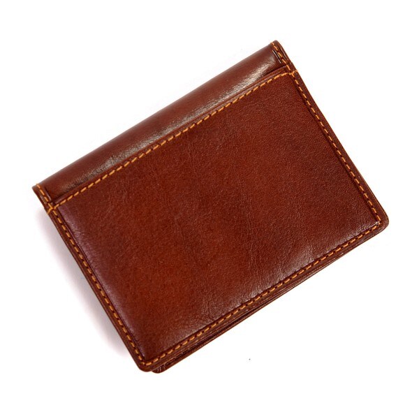 Shop Tony Perotti Men&#39;s Italian Bull Leather Thin Bifold Credit Card Holder Wallet - Free ...