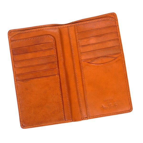 NEW ITALIA LEATHER MEN/'S RFID BLOCKING BREAST POCKET SECRETARY ID WALLET BLACK