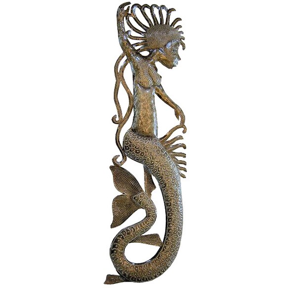 Shop Recycled Steel Drum Mermaid Wall Art (Haiti) Free Shipping Today