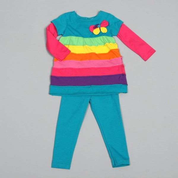 Rare Editions Toddler Girl's Colorblock Dress and Legging Set FINAL SALE Rare Editions Girls' Sets