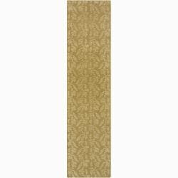 Hand knotted Mandara Floral Green New Zealand Wool Rug (2'11') x 4'9) Mandara Accent Rugs