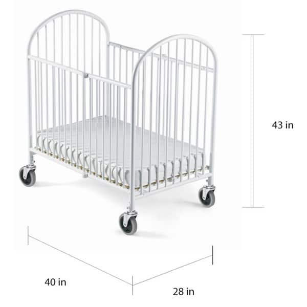 Foundations Pinnacle Steel Folding Crib with Mattress