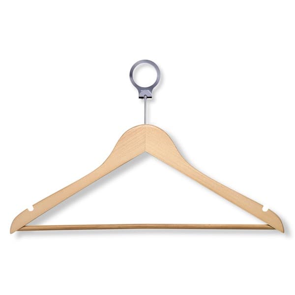 17 Wooden Top Hanger - Maple With Chrome and Triangle Notches