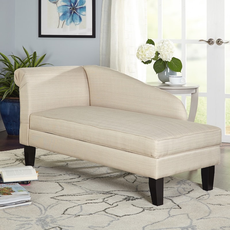 Simple Living Chaise Lounge with Storage Compartment - Beige