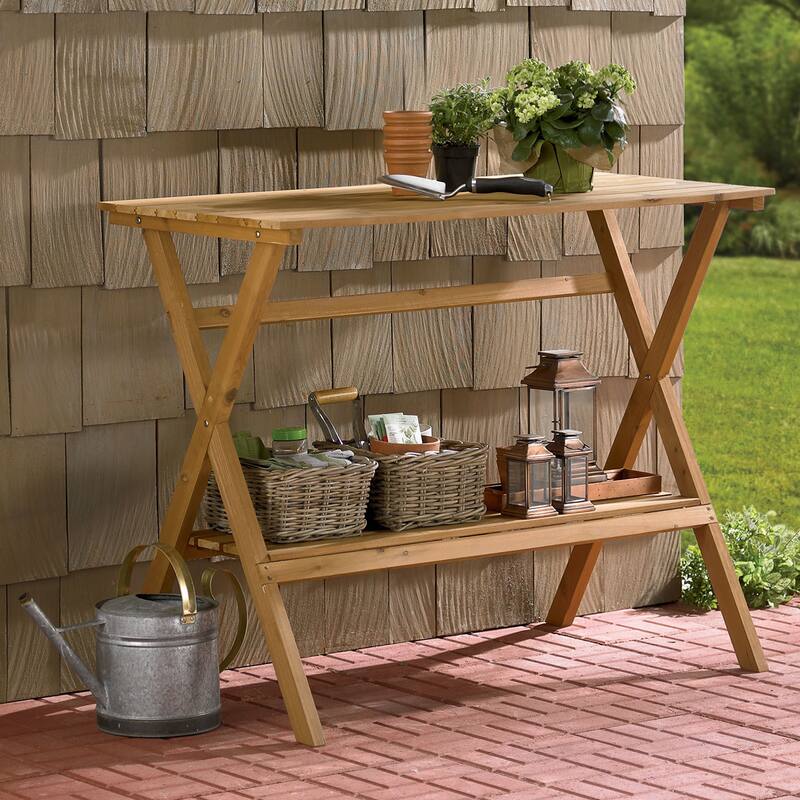 Merry Products Wood Console Table/ Potting Bench