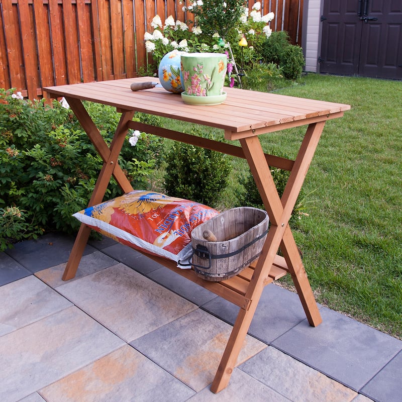 Merry Products Wood Console Table/ Potting Bench