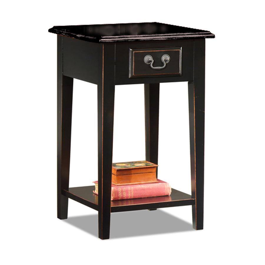 Black Oak-edged Square Side Table