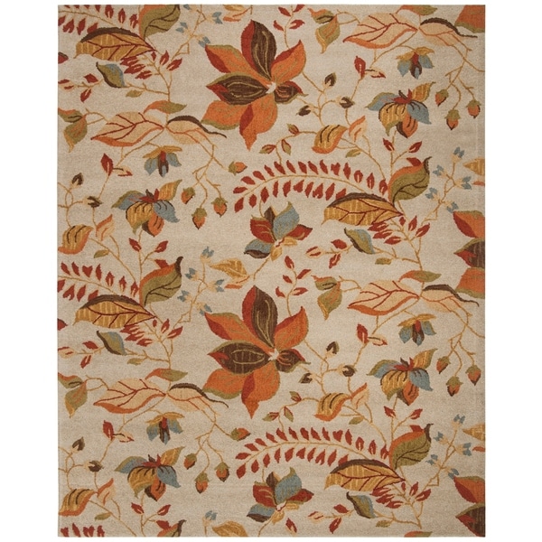 Safavieh Handmade Blossom Paradise Beige Wool Rug - 8' x 10'